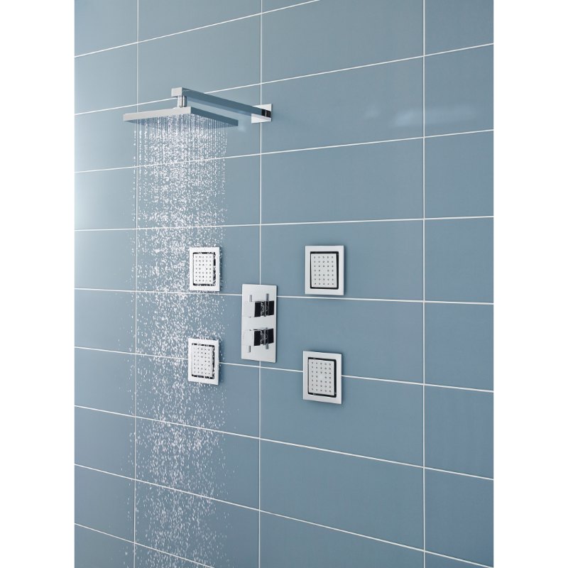 Nuie Fixed Shower Heads (2 sizes, 2 styles, Chrome) - Brand New Bathrooms