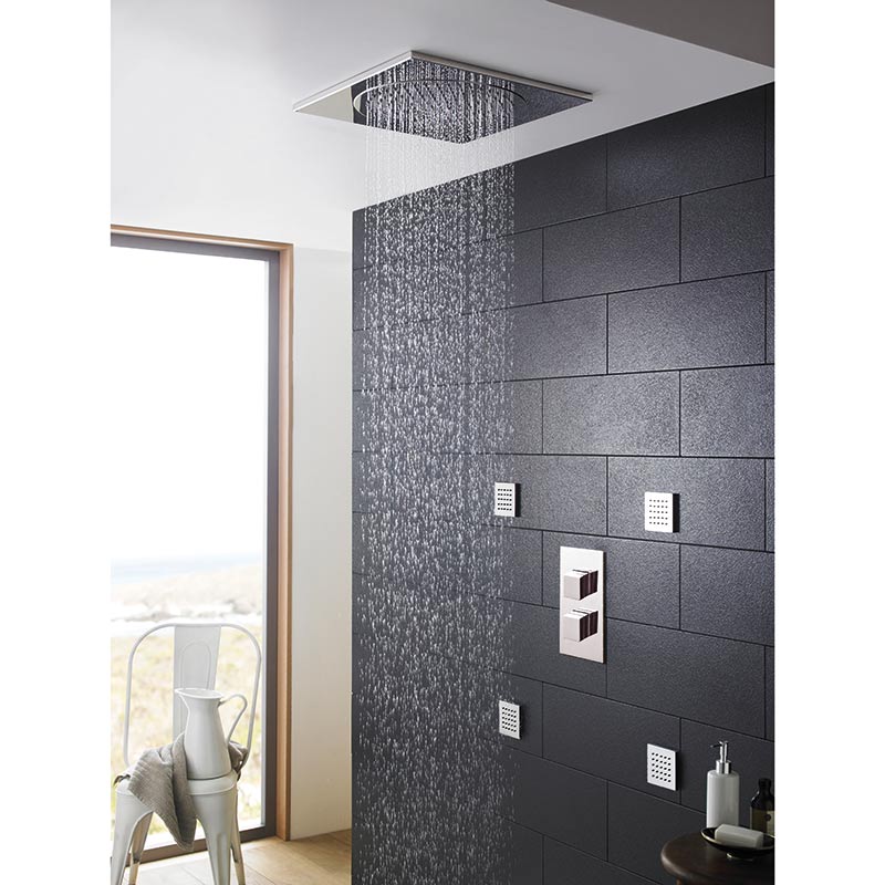 Hudson Reed Fixed Shower Heads Ceiling Tile Fixed Head (3 sizes, Chrome) - Brandnew Bathroom