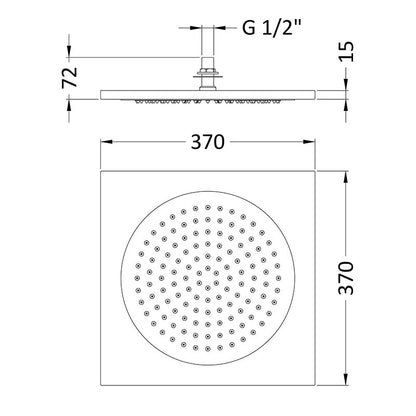 Hudson Reed Fixed Shower Heads Ceiling Tile Fixed Head (3 sizes, Chrome) - Brandnew Bathroom