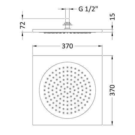 Hudson Reed Fixed Shower Heads Ceiling Tile Fixed Head (3 sizes, Chrome) - Brandnew Bathroom