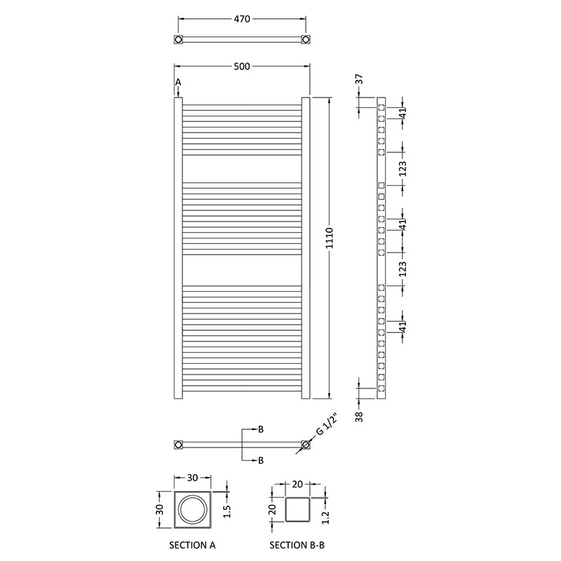 Nuie Electric Radiator (2 sizes, 2 colours) - Brand New Bathrooms