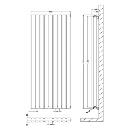 Nuie Revive Vertical Double Panel Radiator (1 size, Gloss White) - Brand New Bathrooms