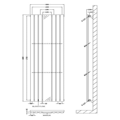 Nuie Revive Single or Double Panel Radiator with Mirror (2 types, 1 size, Gloss White) - Brand New Bathrooms