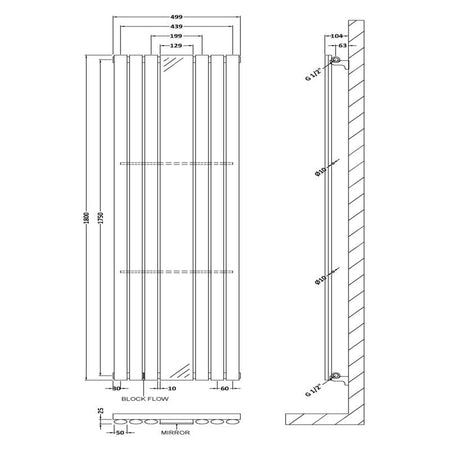 Nuie Revive Single or Double Panel Radiator with Mirror (2 types, 1 size, Gloss White) - Brand New Bathrooms