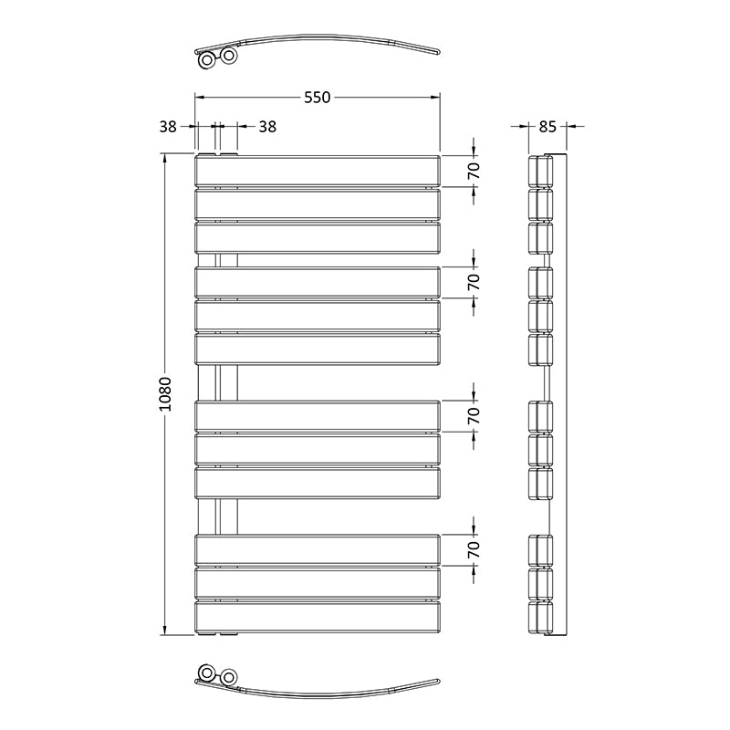 Nuie Elgin Heated Towel Rail (1 size, Chrome) - Brand New Bathrooms
