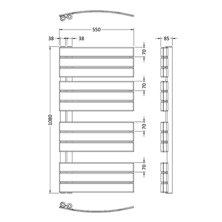 Nuie Elgin Heated Towel Rail (1 size, Chrome) - Brand New Bathrooms