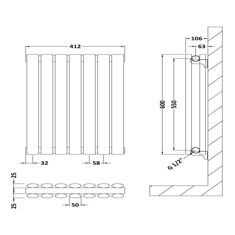 Nuie Revive Horizontal Single or Double Panel Radiator (2 types, 1 size, Gloss White) - Brand New Bathrooms