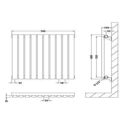 Nuie Revive Horizontal Single or Double Panel Radiator (2 types, 1 size, Gloss White) - Brand New Bathrooms