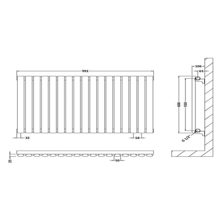 Nuie Revive Horizontal Single or Double Panel Radiator (2 types, 1 size, Gloss White) - Brand New Bathrooms