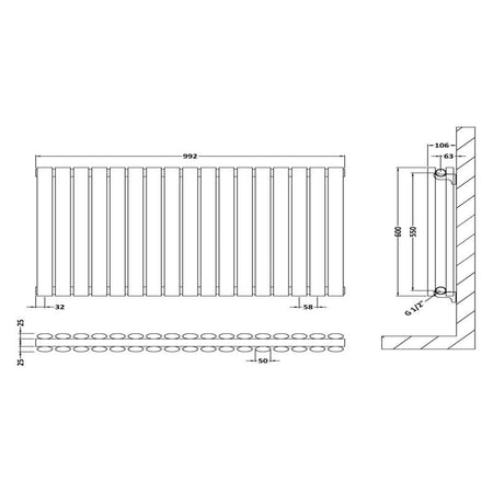Nuie Revive Horizontal Single or Double Panel Radiator (2 types, 1 size, Gloss White) - Brand New Bathrooms