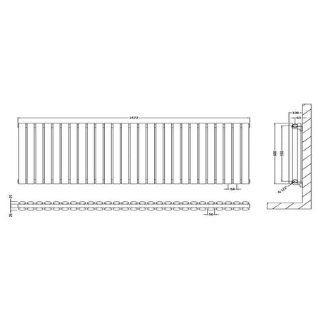 Nuie Horizontal Double Panel Radiator (2 sizes, Gloss White) - Brand New Bathrooms