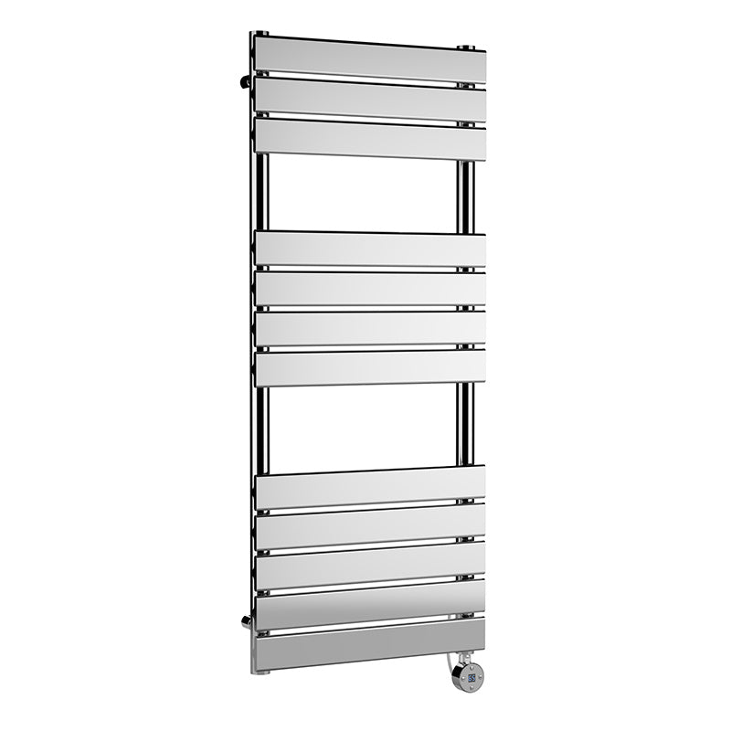 Nuie Square Flat Towel Radiator (2 sizes, Chrome) - Brand New Bathrooms