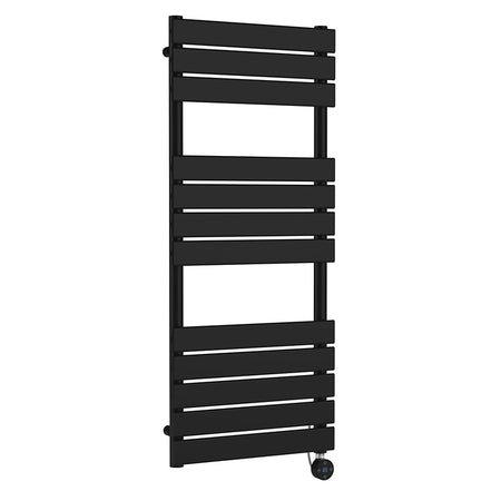 Nuie Square Flat Towel Radiator (2 sizes, Matt Black) - Brand New Bathrooms