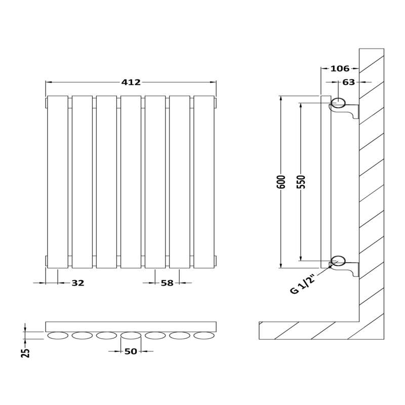 Nuie Revive Single or Double Panel Radiator (2 types, 1 size, Anthracite) - Brand New Bathrooms