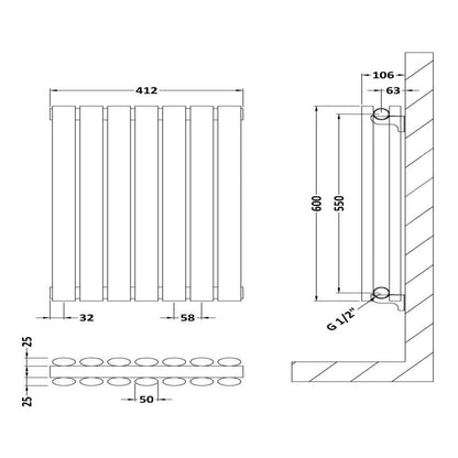 Nuie Revive Single or Double Panel Radiator (2 types, 1 size, Anthracite) - Brand New Bathrooms