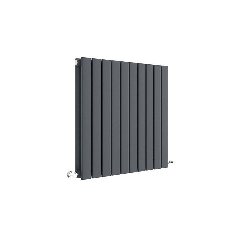 Nuie Horizontal Sloane Panel Radiator 600 x 586mm (2 types, Anthracite) - Brand New Bathrooms