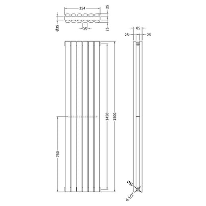 Nuie Revive Double Panel Designer Radiator (2 sizes, Anthracite) - Brand New Bathrooms