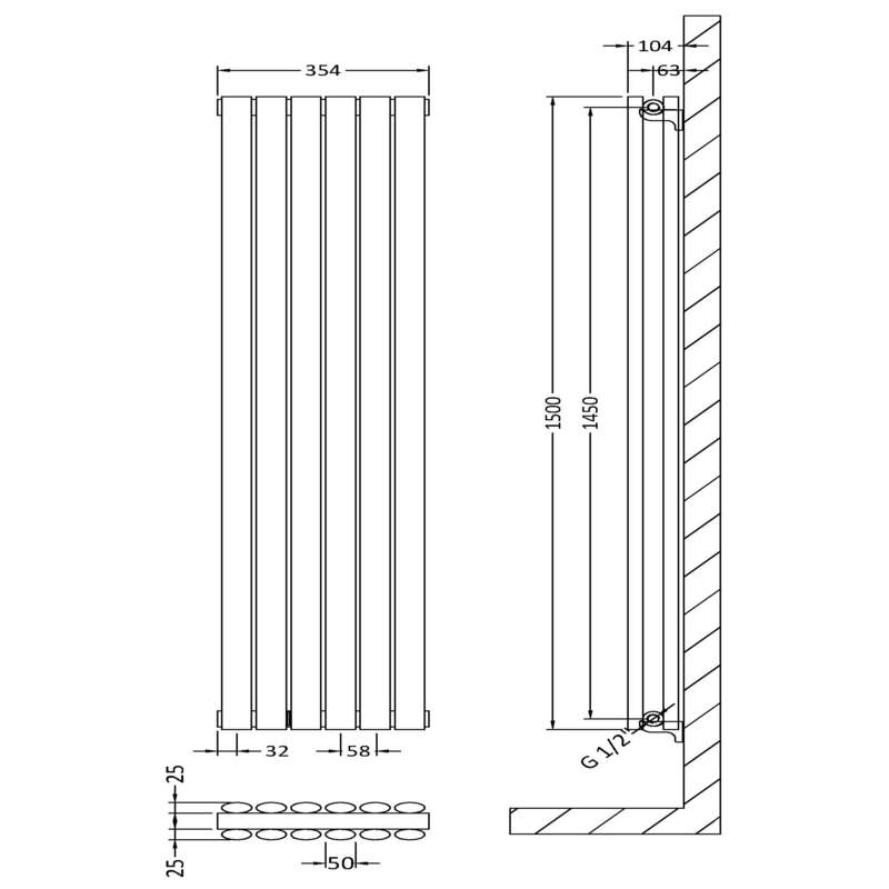 Nuie Revive Double Panel Designer Radiator (2 sizes, Anthracite) - Brand New Bathrooms