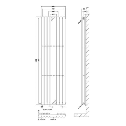 Nuie Revive Panel Designer Radiator (2 types, Anthracite) - Brand New Bathrooms