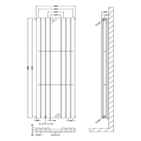 Nuie Revive Single or Double Panel Designer Radiator with Mirror (2 styles, 1 size, Anthracite) - Brand New Bathrooms
