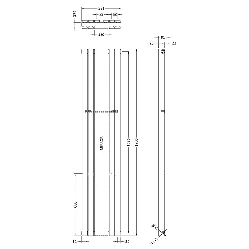 Nuie Sloane Double Panel Designer Radiator (Anthracite) - Brand New Bathrooms