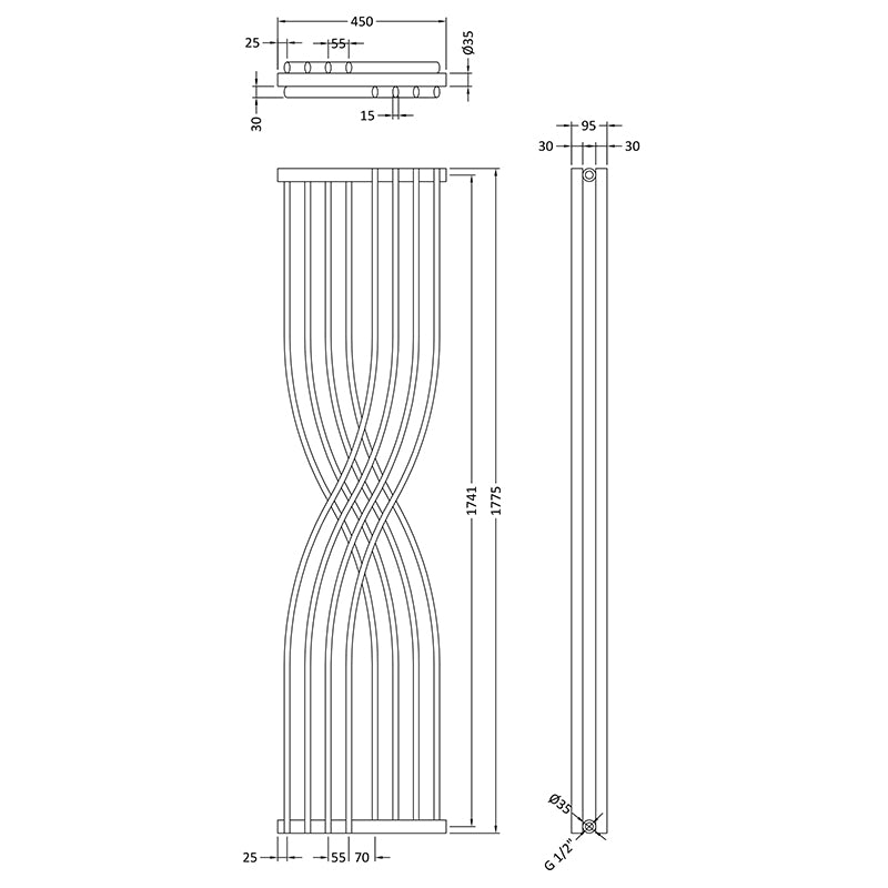 Nuie Xcite Designer Radiator (1 size, 2 colours) - Brand New Bathrooms