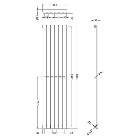 Nuie Sloane Panel Designer Radiator (2 types, Satin White) - Brand New Bathrooms
