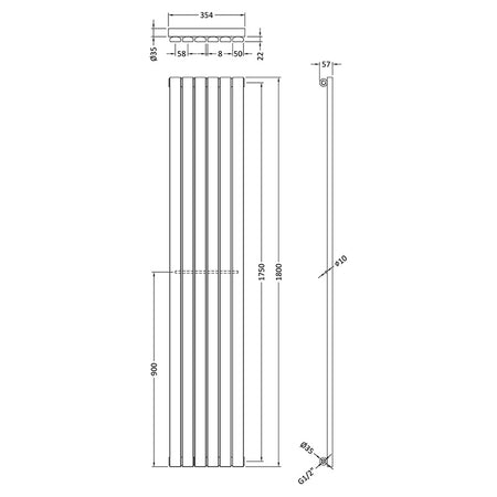 Nuie Sloane Single Panel Designer Radiator (1 size, Satin White) - Brand New Bathrooms