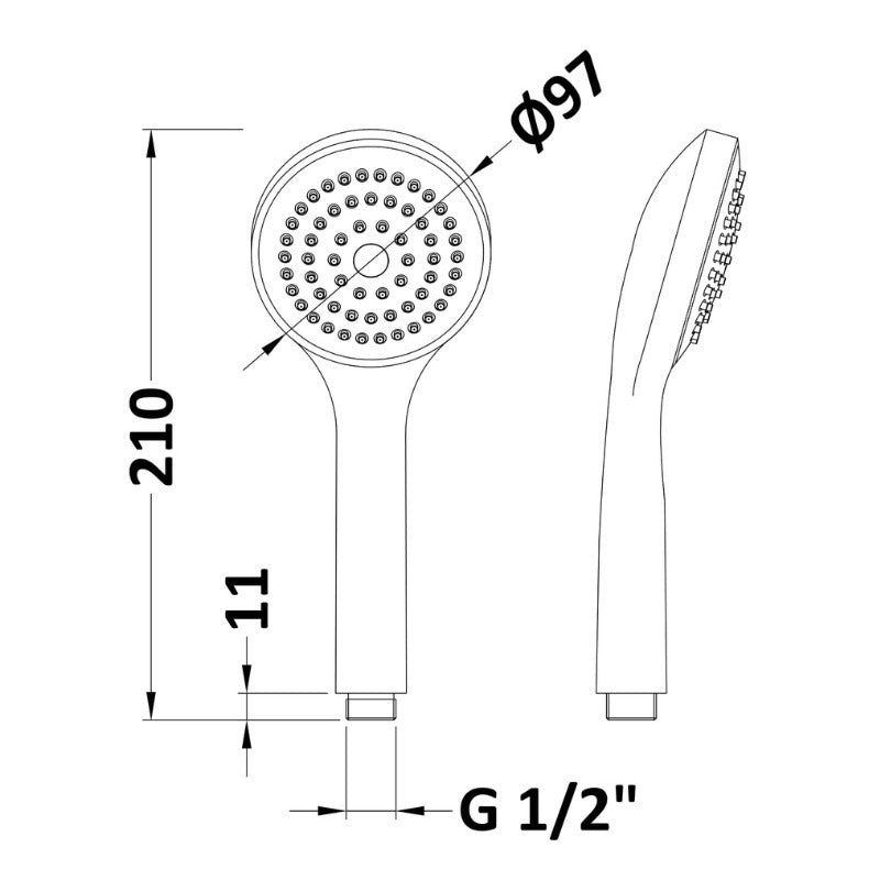 Nuie Shower Accessories Easy-Clean Shower Handset (1 size, Chrome) - Brand New Bathrooms