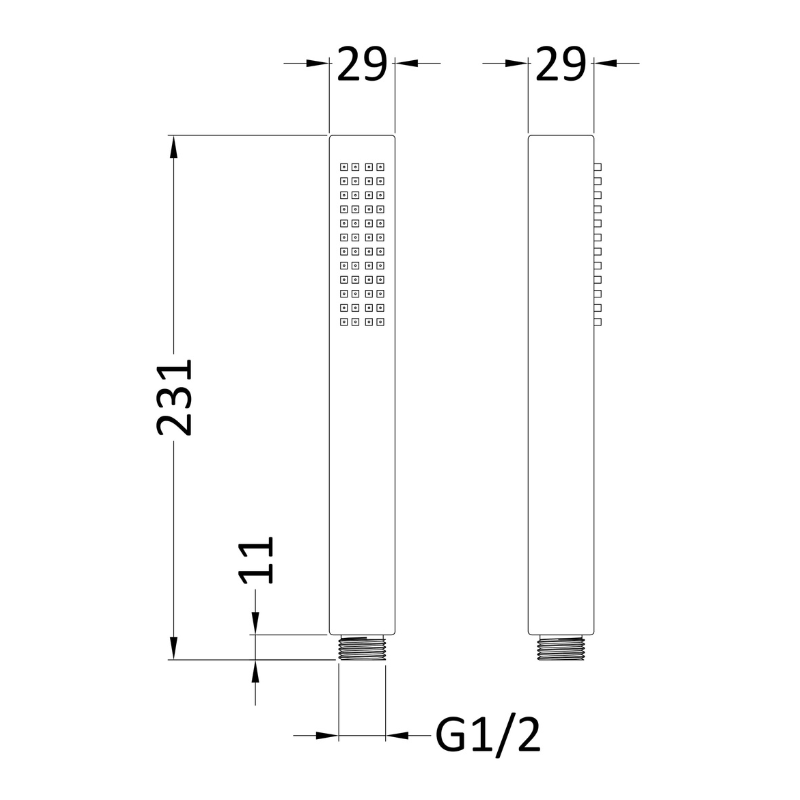 Nuie Shower Accessories Minimalist Square Handset (1 size, 3 colours) - Brand New Bathrooms