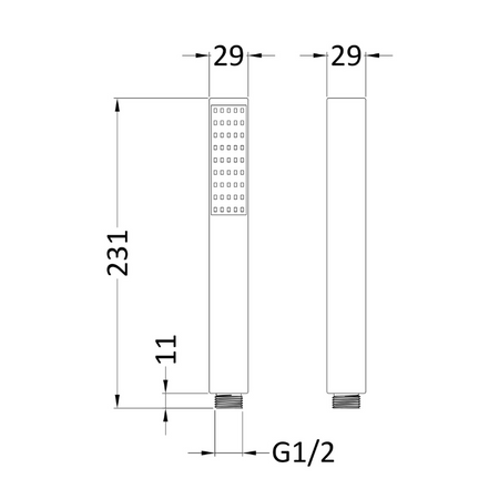 Nuie Shower Accessories Minimalist Square Handset (1 size, 3 colours) - Brand New Bathrooms