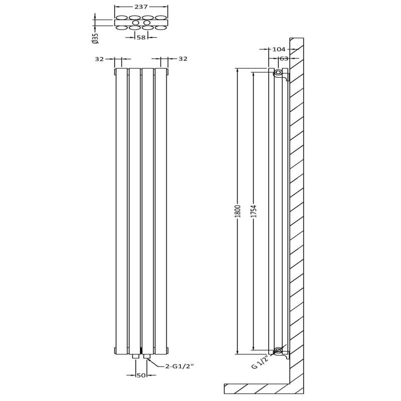 Nuie Revive Compact Designer Double Panel Radiator (1 size, 2 colours) - Brand New Bathrooms