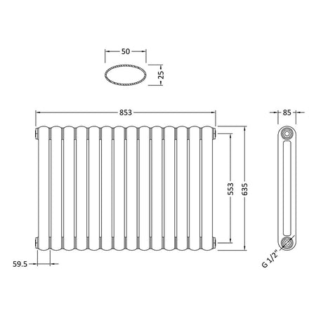 Nuie Salvia Designer Radiator (2 sizes, 2 colours) - Brand New Bathrooms