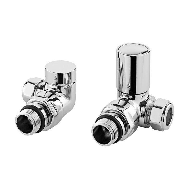 Nuie Radiator Valves Corner Radiator Valve Pack (Pairs) (1 size, Chrome) - Brand New Bathrooms