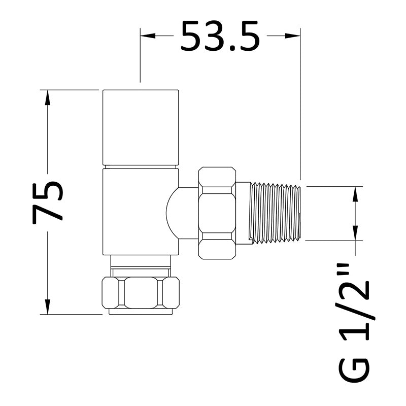 Nuie Radiator Valves Angled Radiator Valve Pack (Pairs) (1 size, Chrome) - Brand New Bathrooms