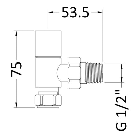 Nuie Radiator Valves Angled Radiator Valve Pack (Pairs) (1 size, Chrome) - Brand New Bathrooms