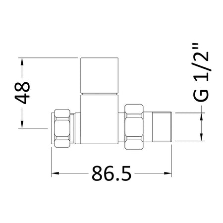 Nuie Radiator Valves Straight Radiator Valve Pack (Pairs) (1 size, Chrome) - Brand New Bathrooms