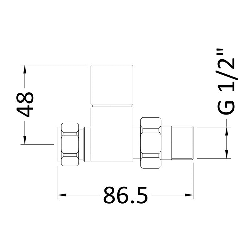 Nuie Radiator Valves Straight Radiator Valve Pack (Pairs) (1 size, Chrome) - Brand New Bathrooms