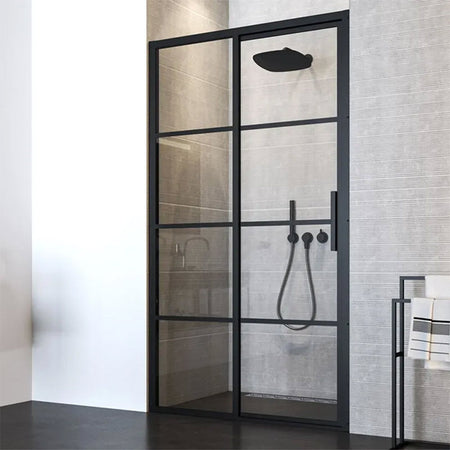 Impey Showers Soho Sliding Wetroom Shower Door (2 sizes, Matt Black) - Brand New Bathrooms