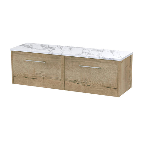 Hudson Reed Juno Wall Hung Double Drawer Vanity & Laminate Worktop (1 size, 5 colours) - Brand New Bathrooms