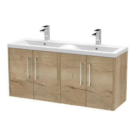 Hudson Reed Juno Wall Hung Four Door 1200mm Vanity & Double Vitreous China Basin (1 size, 5 colours) - Brand New Bathrooms
