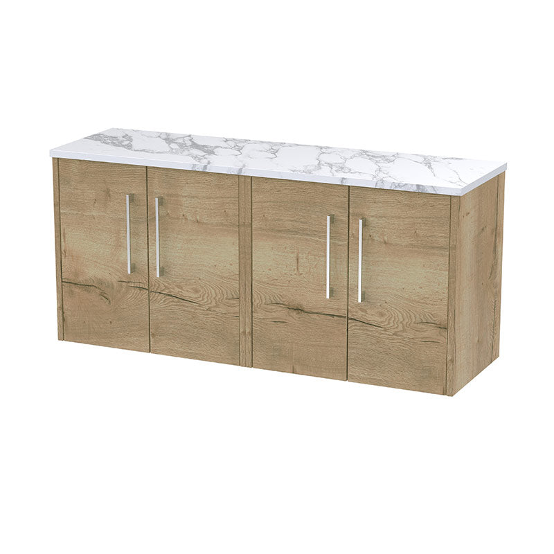 Hudson Reed Juno Wall Hung Four Door 1200mm Vanity & Laminate Worktop (1 size, 5 colours) - Brand New Bathrooms