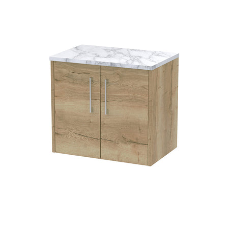 Hudson Reed Juno Wall Hung Double Door 600mm Vanity & Laminate Worktop (1 size, 5 colours) - Brand New Bathrooms