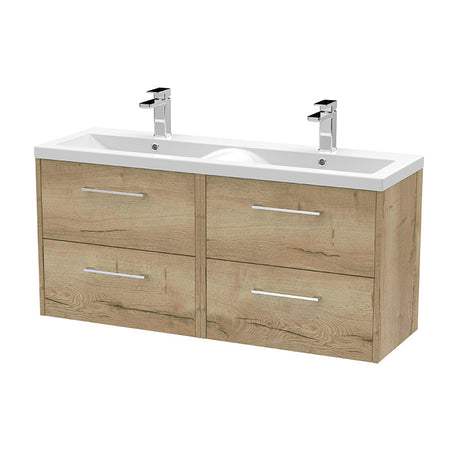Hudson Reed Juno Wall Hung Four Drawer 1200mm Vanity & Double Vitreous China Basin (1 size, 5 colours) - Brand New Bathrooms
