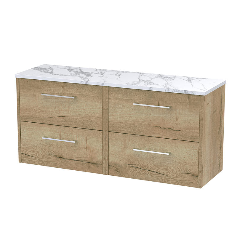 Hudson Reed Juno Wall Hung Four Drawer 1200mm Vanity & Laminate Worktop (1 size, 5 colours) - Brand New Bathrooms