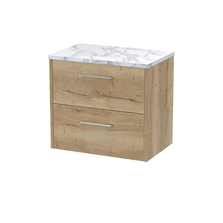 Hudson Reed Juno Wall Hung Double Drawer 600mm Vanity & Laminate Worktop (1 size, 5 colours) - Brand New Bathrooms