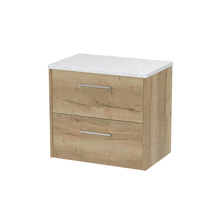 Hudson Reed Juno Wall Hung Double Drawer 600mm Vanity & White Laminate Top (1 size, 5 colours) - Brand New Bathrooms
