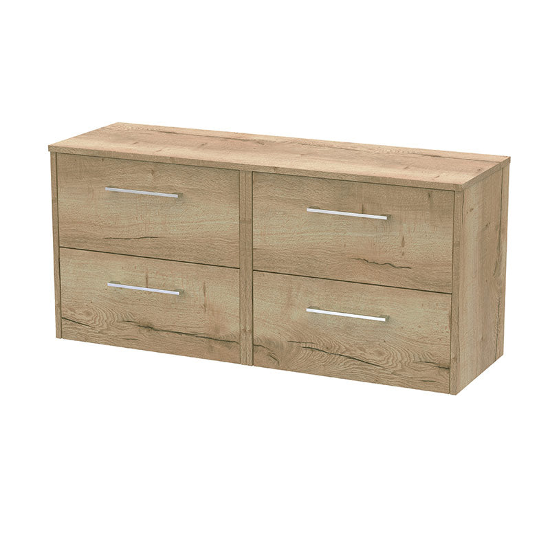 Hudson Reed Juno Wall Hung Four Drawer 1200mm Vanity & Matching Worktop (1 size, 5 colours) - Brand New Bathrooms