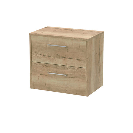 Hudson Reed Juno Wall Hung Double Drawer 600mm Vanity & Matching Worktop (1 size,5 colours) - Brand New Bathrooms