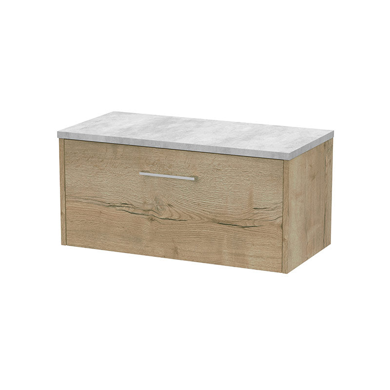 Hudson Reed Juno Wall Hung Single Drawer 800mm Vanity & Grey Laminate Top (1 size, 5 colours) - Brand New Bathrooms